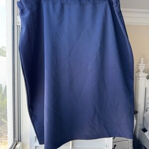 Blue Asymmetrical Midi Pencil Skirt